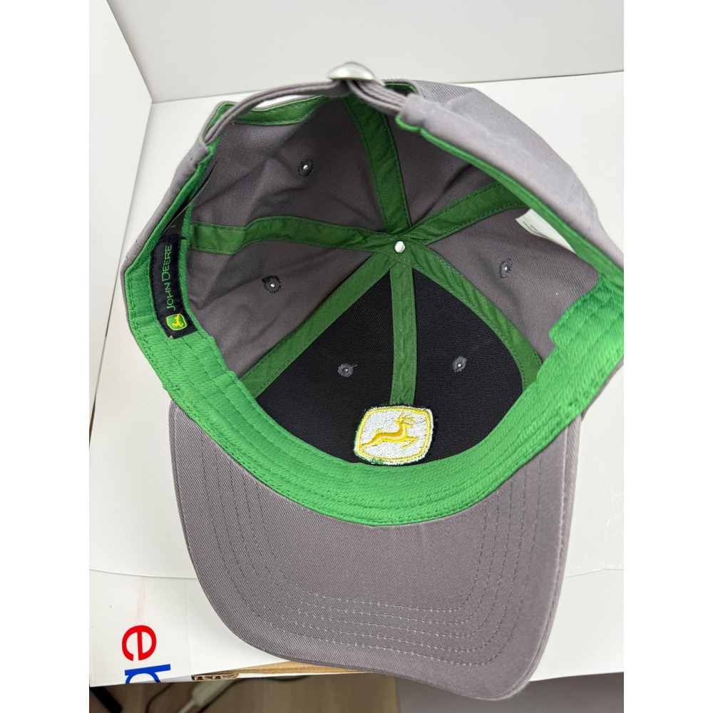 John Deere Gray Baseball Cap Adjustable Hat Embroidered Logo Charcoal Mens OSFM - Picture 9 of 9